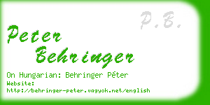 peter behringer business card